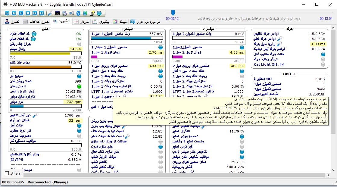 پنجره Dashboard