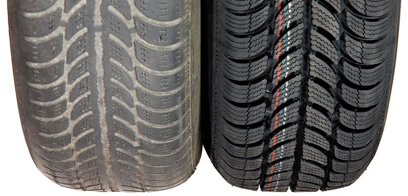 old-new-tire فرق عاج لاستیک نو و کهنه