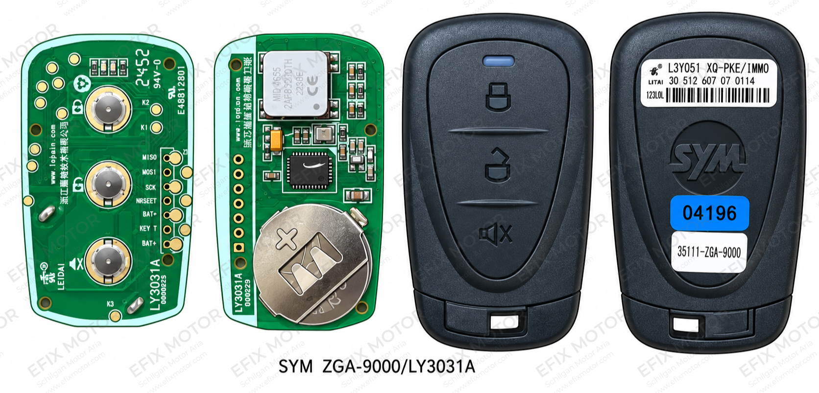 pic144-keyless-04196-efixmotor.com راهنمای برد ریموت اصلی اس وای ام ZGA 9000