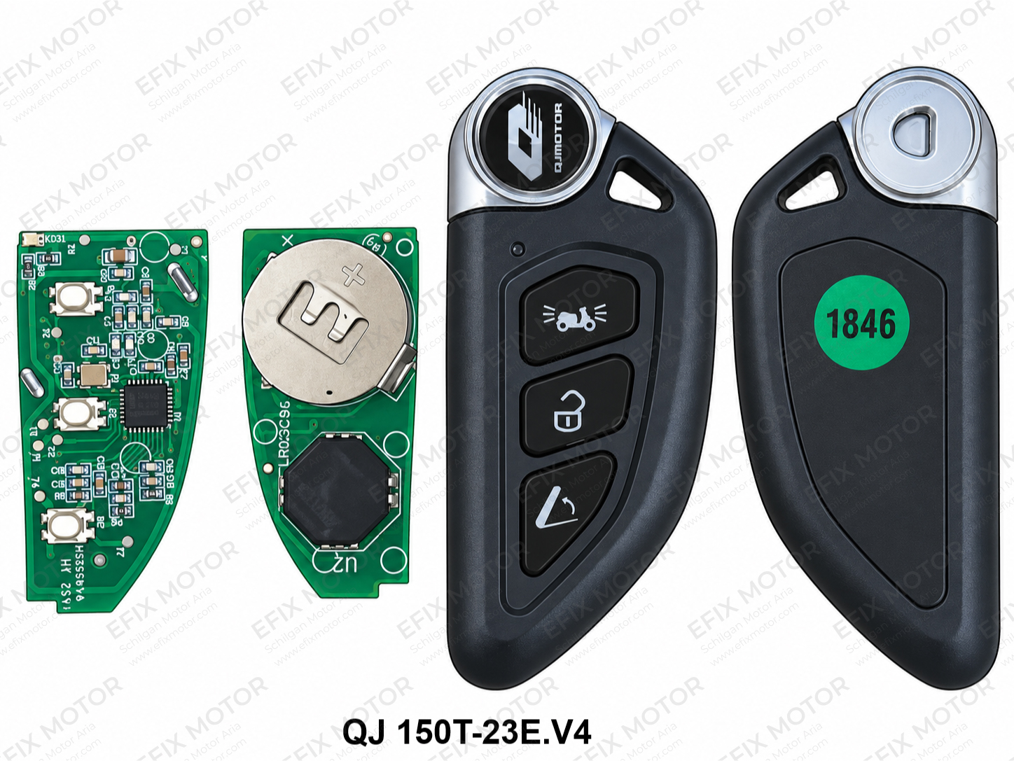 راهنمای برد ریموت اصلی QJ Motor طرح 2 کد 23E